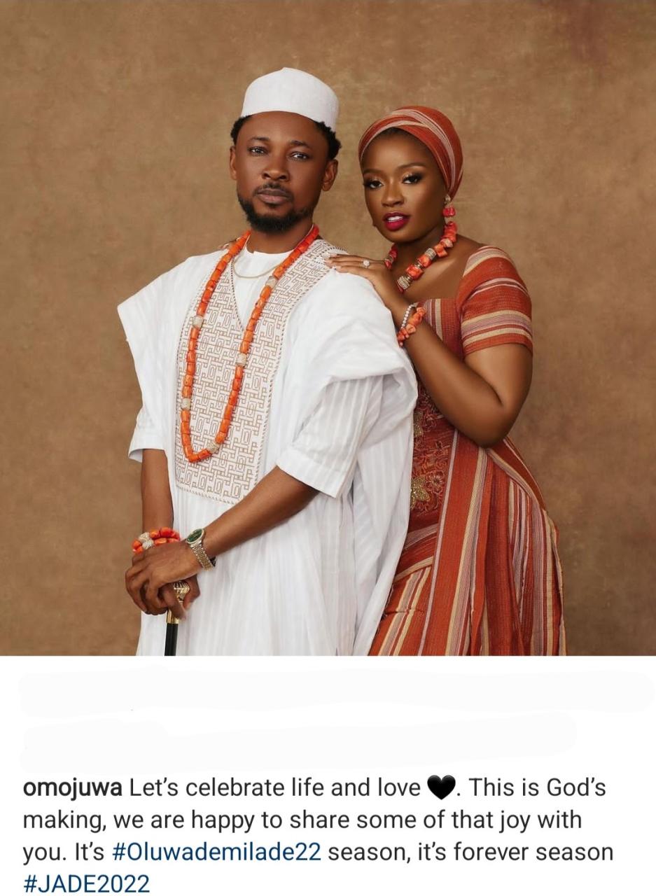 Omojuwa releases pre-wedding photos