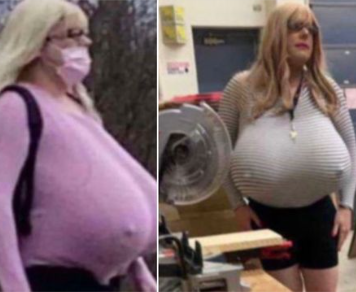 School defends trans teacher with big distracting fake breasts, says she