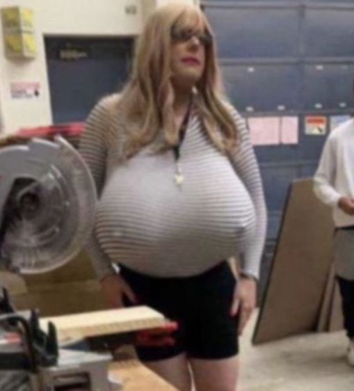 School defends trans teacher with big distracting fake breasts, says she 