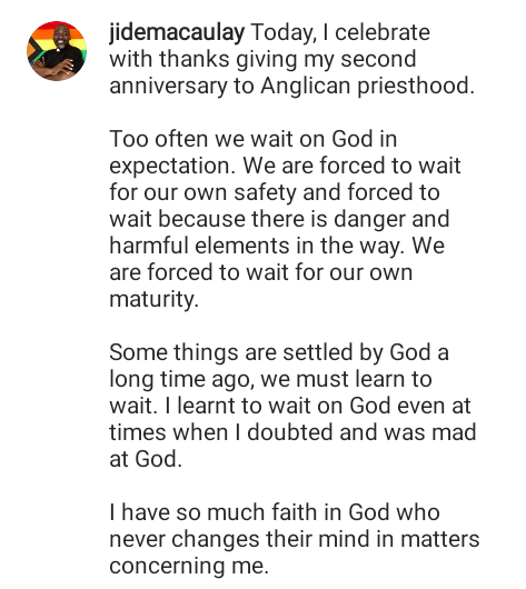 "I am the ordained homosexual that God loves" - Gay British-Nigerian cleric, Jide Macaulay celebrates second anniversary to Anglican priesthood