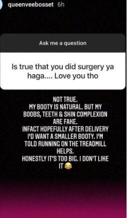 Vera Sidika?s old posts where she repeatedly claimed that her booty is 100% natural surfaces 