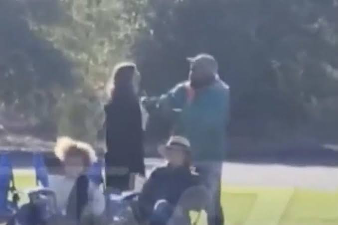 Kanye West gets into heated argument with a parent at his son