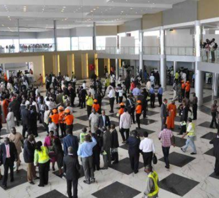 Aviation workers shut down Lagos Airport as they protest the sacking of their colleagues