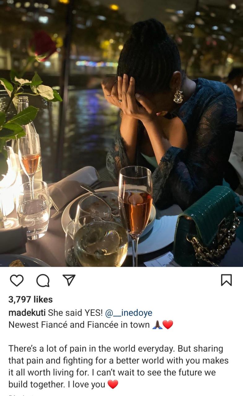 She said Yes! - Made Kuti proposes to his girlfriend, Inedoye 