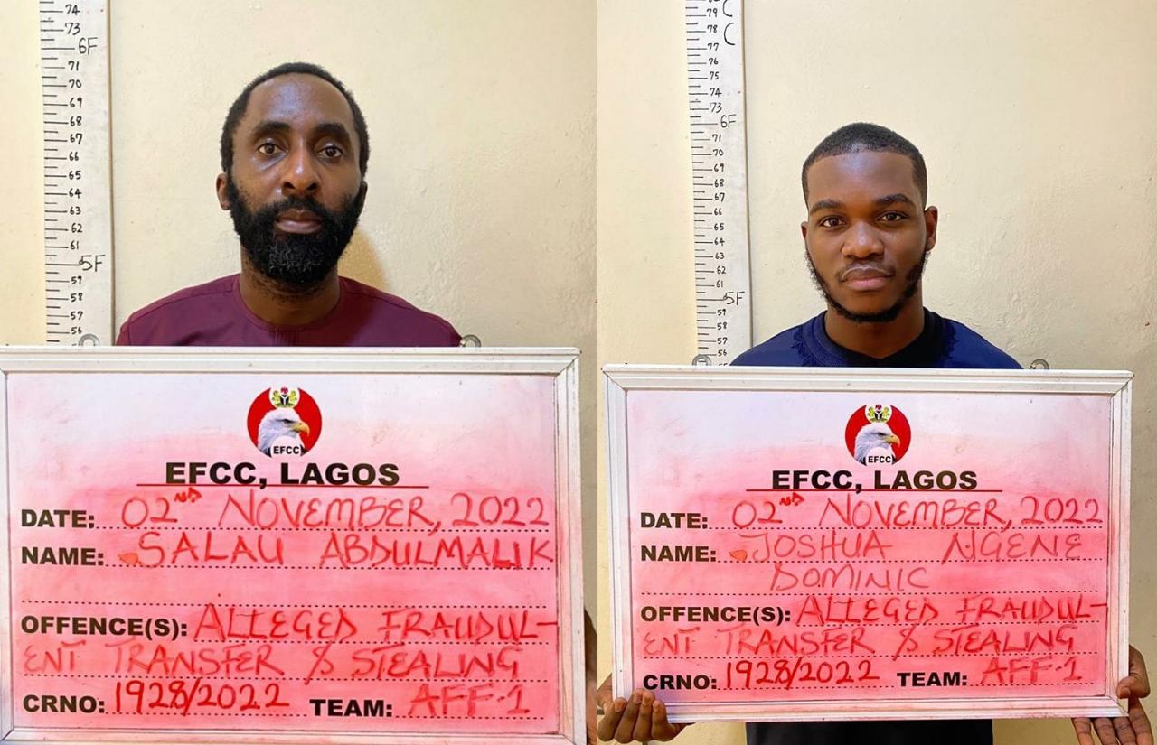Alleged N1.4bn fraud: Kogi politician all smiles as EFCC moves him and two other suspects from Abuja to Lagos (photos)