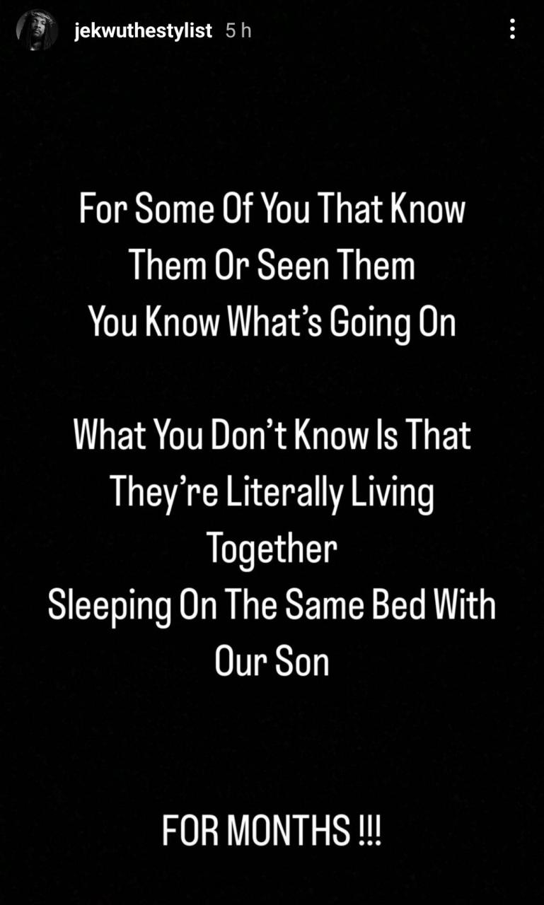 Jekwu The Stylist calls out his ex-wife, model Nikki Anyansi, for exposing their son to her lesbian relationship