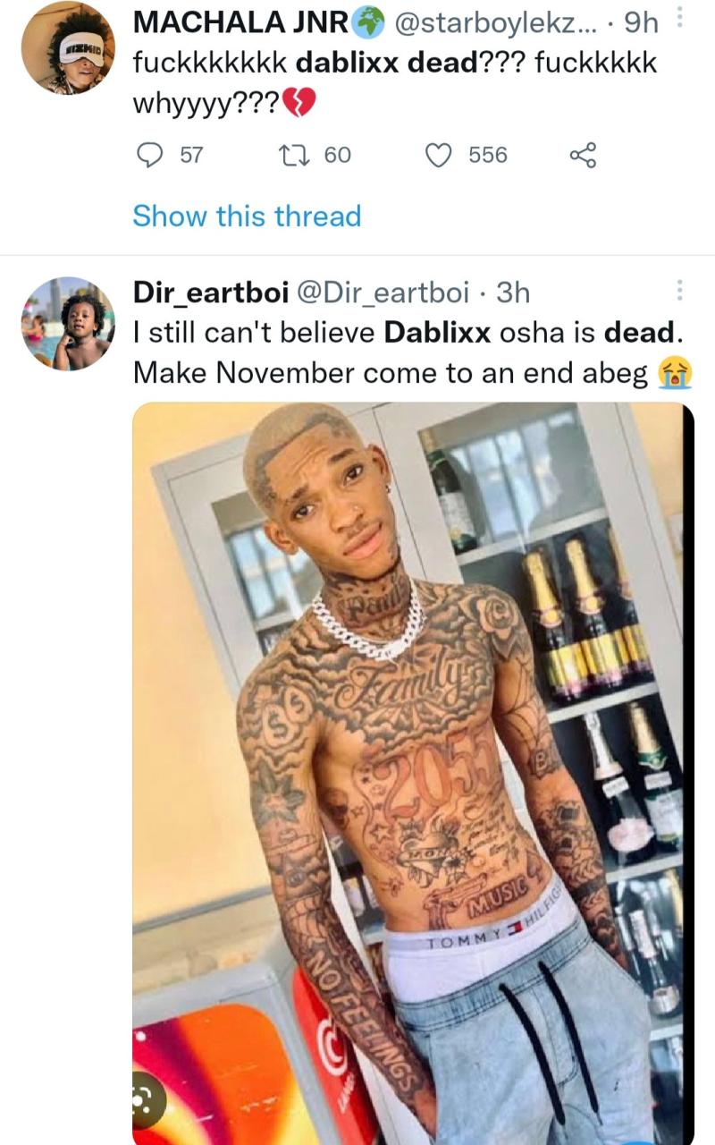 Nigerian rapper, Dablixx Osha dies after releasing song where he said his mother dreamt he died