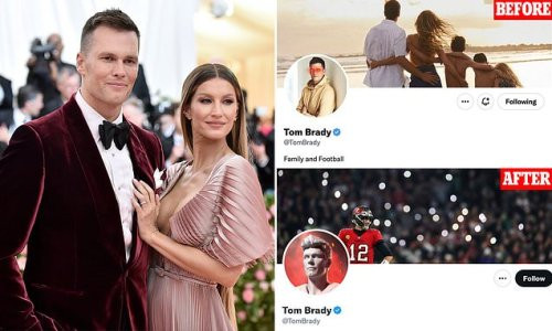 NFL star, Tom Brady removes his ex-wife, Gisele Bundchen, their two children and his oldest son from his Twitter header following public divorce