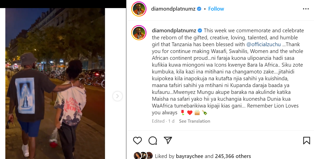 Singer, Diamond Platnumz confirms he