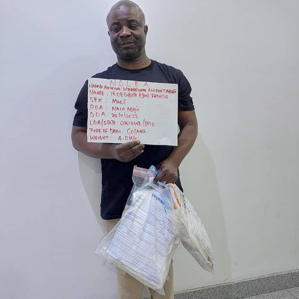 NDLEA recovers 4kg cocaine soaked in towels from Brazil returnee at Abuja airport (video)