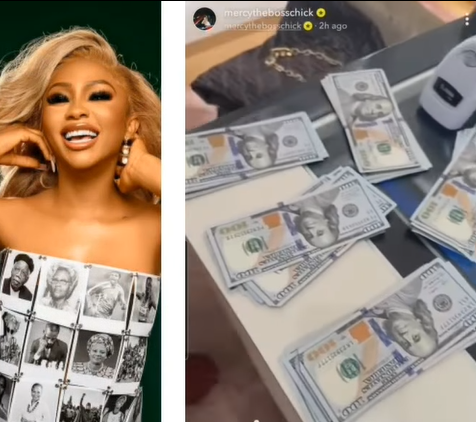 Reality TV star, Mercy Eke, shows off wads of cash as she goes shopping in Atlanta (video)