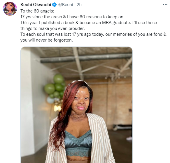 17 years since the crash and I have 60 reasons to keep on - Kechi Okwuchi remembers the Sosoliso plane crash she survived that took 108 lives