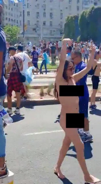 Argentina fan strips naked on very spot where Diego Maradona promised to go nude