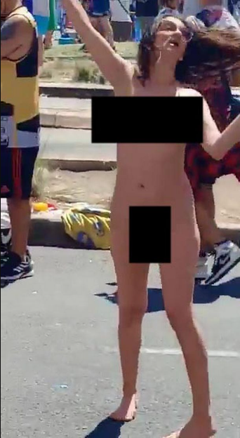 Argentina fan strips naked on very spot where Diego Maradona promised to go nude