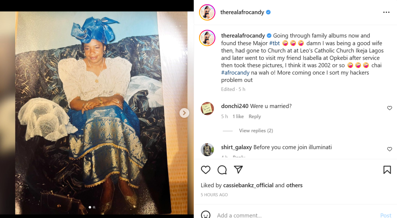 Afrocandy shares throwback photos of when she was still a 