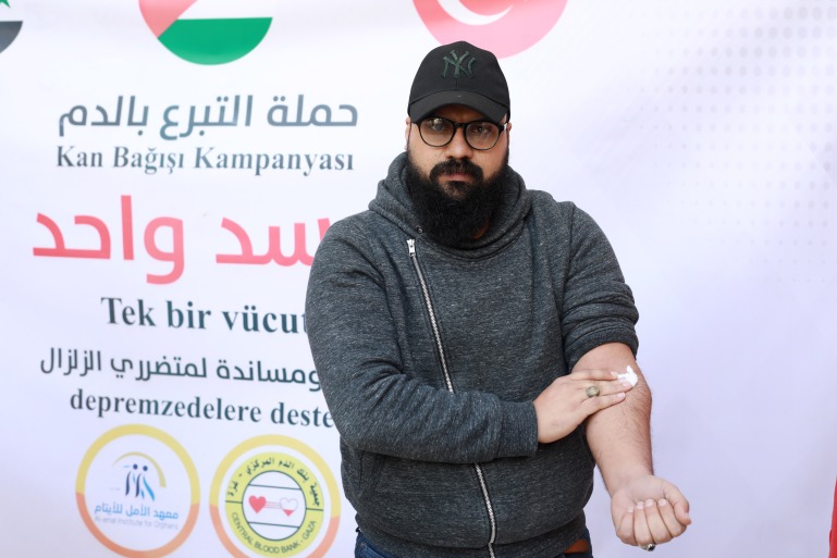 A man donating blood 