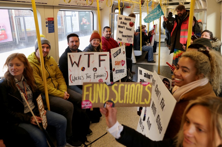 Teachers striking 