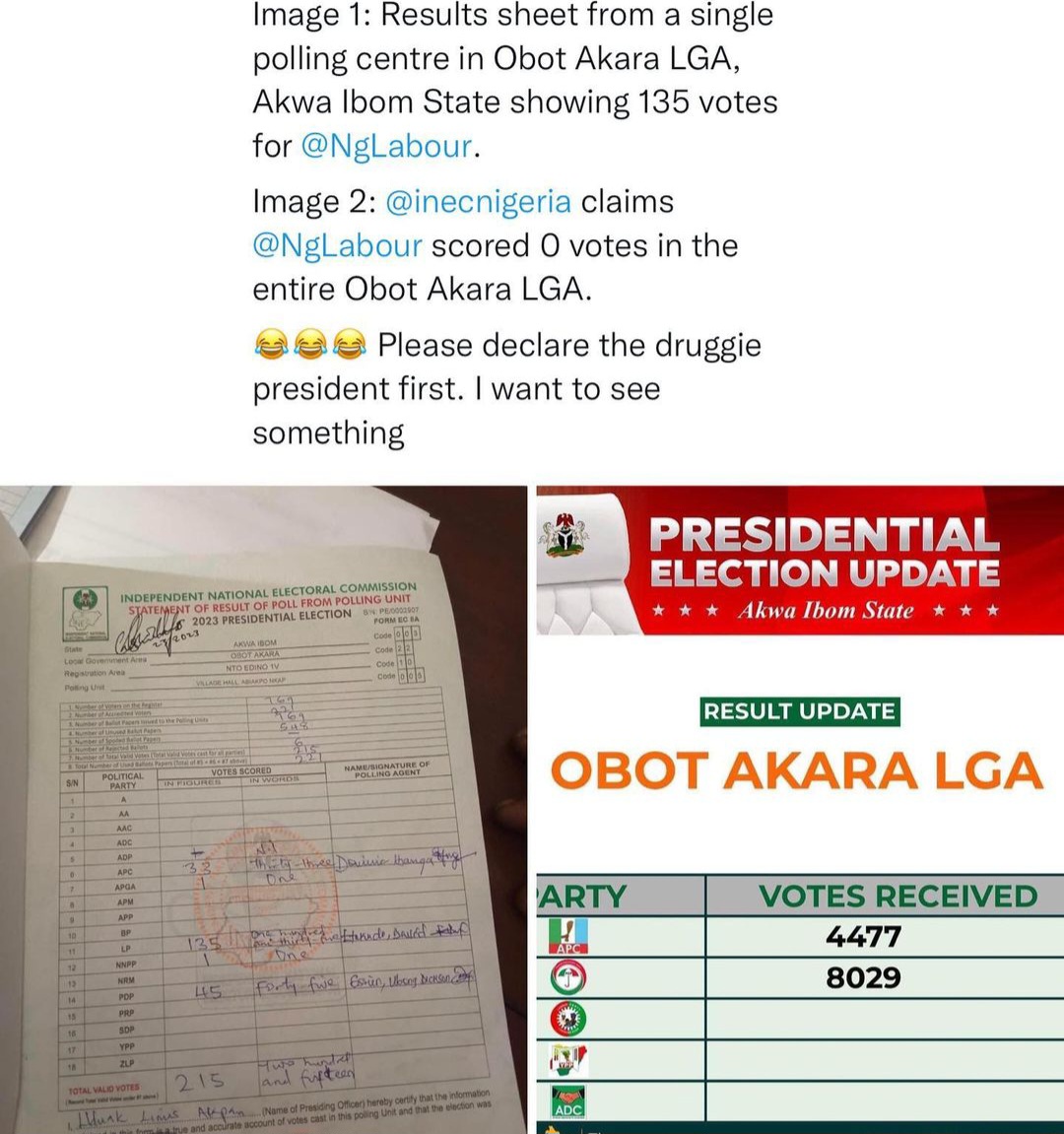Investigative journalist David Hundeyin shares "proof" as he continues to allege "crude election rigging" across States (video/photos)