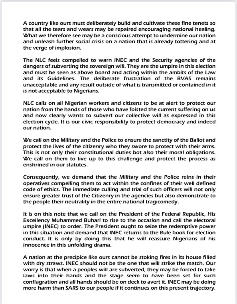 INEC is violating its own electoral guidelines - NLC