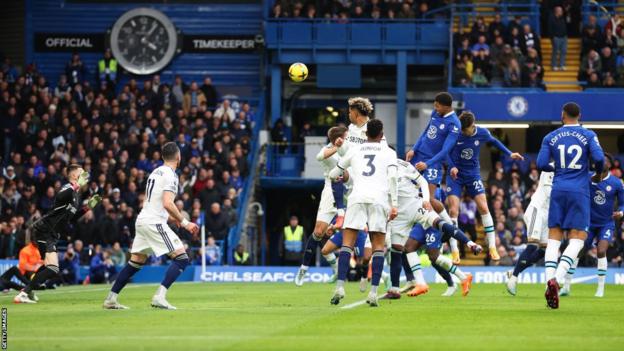 Wesley Fofana scores against Leeds