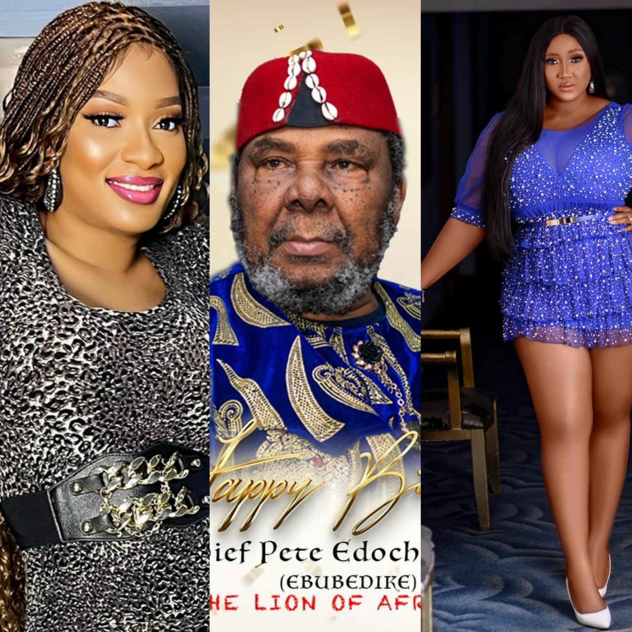 May Yul-Edochie and Judy Yul-Edochie celebrate their father in-law as he turns 76