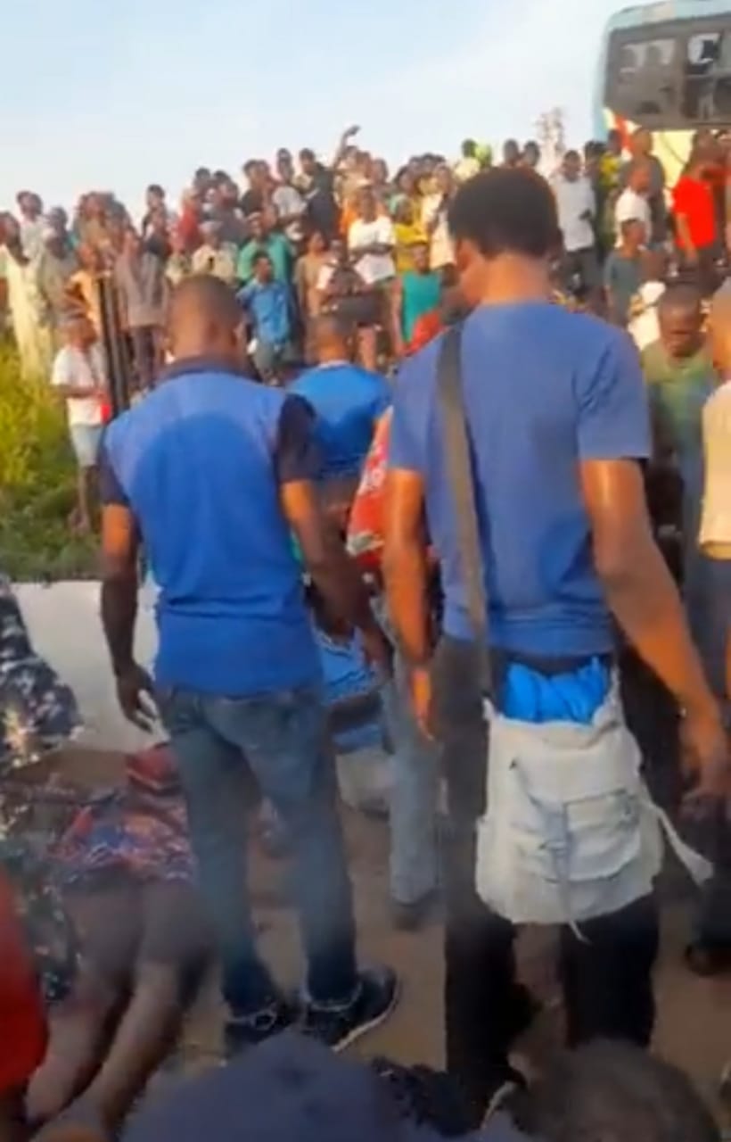 Many feared dead and several others injured after a train collided with a Lagos state govt staff bus (photos/videos)