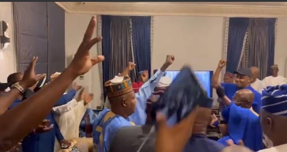 President-elect Bola Tinubu and his supporters celebrate after he was declared winner of the 2023 Presidential election (photos/video)