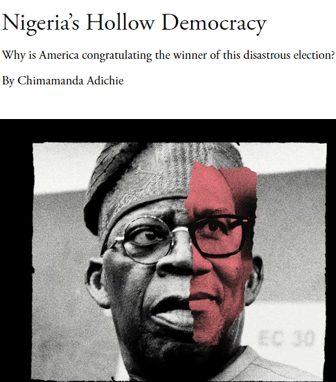 ?Why is America congratulating the winner of this disastrous election?? Chimamanda Ngozi Adichie writes open letter to Joe Biden about Nigeria?s election