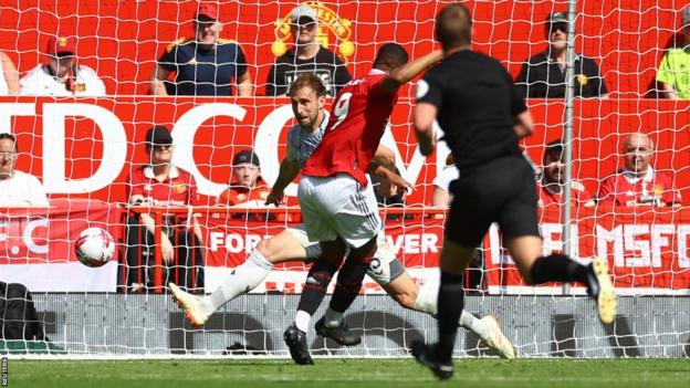 Anthony Martial scores his second goal of 2023