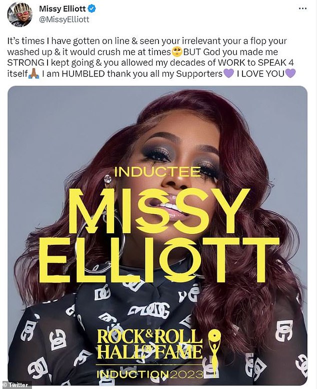 Missy Elliott becomes the first-ever female rapper admitted into the Rock & Roll Hall of Fame