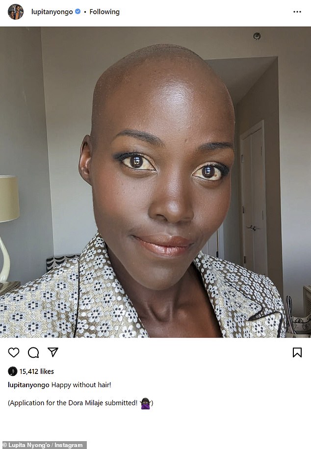 ?Happy Without Hair!?  - Lupita Nyong?o debuts new bald head (photos)