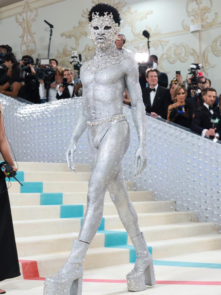 Rapper Lil Nas X wears only a G-string to�2023 Met�Gala (photos)