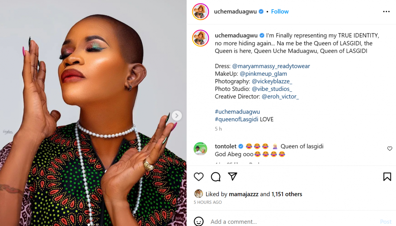 Actor Uche Maduagwu says he now identifies as a woman
