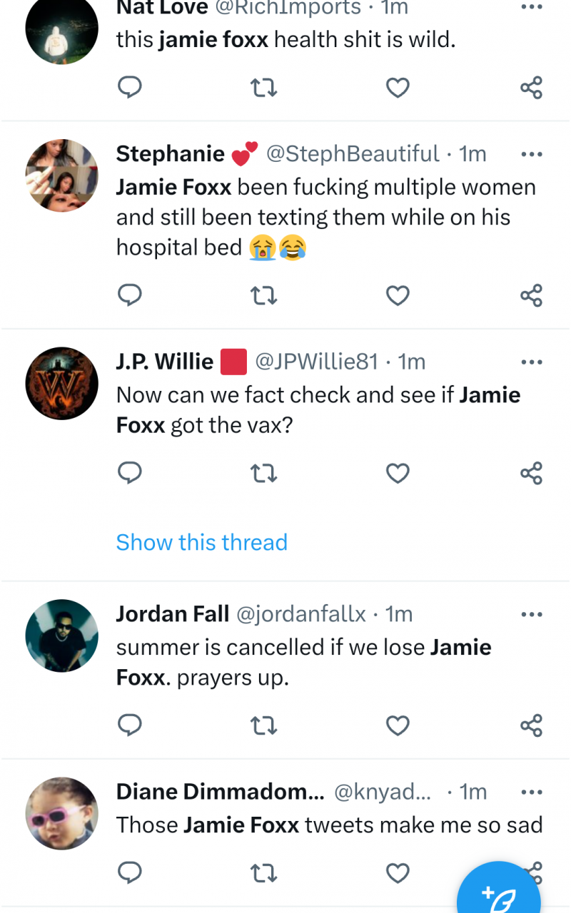 Fans take to social media to pray for Jamie Foxx as report emerges his family is reportedly preparing for the worst