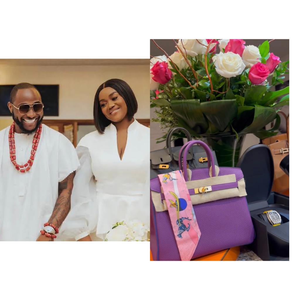 Davido gifts his wife Chioma 4 Birkin bags and Richard Mille watch to celebrate her 28th birthday (video)