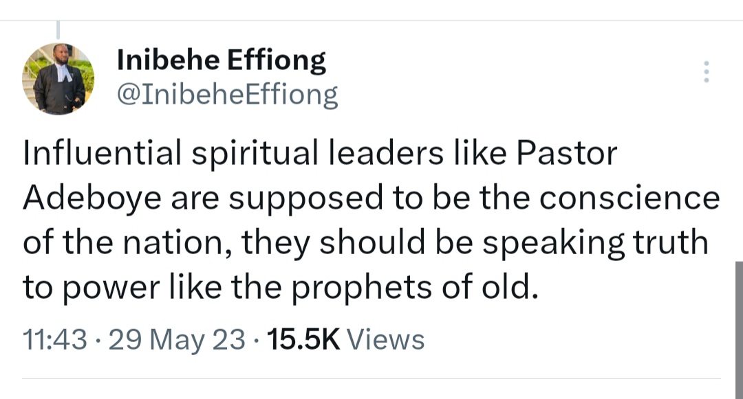 You?ve been praying for Nigeria over the years, what positive impact have we seen? - Human rights lawyer, Inibehe Effiong, tackles Pastor Adeboye