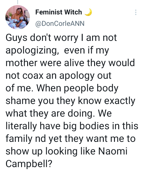 Zambian lady shuts down her aunt for body-shaming her during her mother