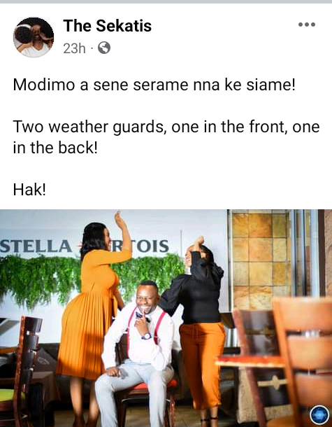 "Two weather guards, one in the front, one in the back" - Botswana polygamist pastor writes as he shares photo of his wives