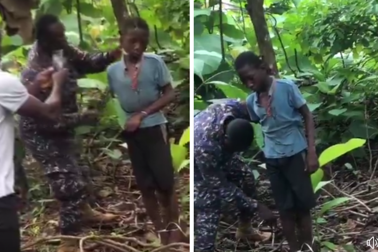 Ghana police rescue missing 13-year-old boy found tied to tree in a plantation (video)