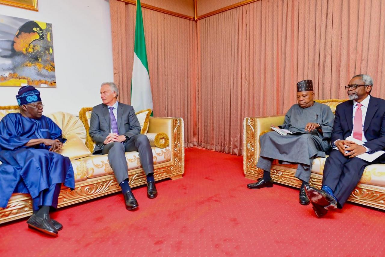 Former British Prime Minister. Tony Blair, visits President-elect, Bola Tinubu (photos)