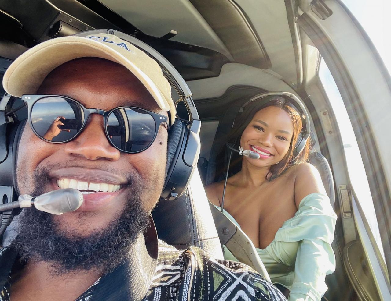 "I photo-bombed this guy at the gallery" - South African lady reveals how she met her boyfriend as he proposes to her