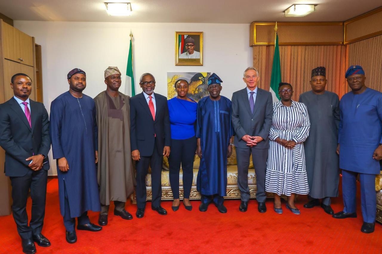 Former British Prime Minister. Tony Blair, visits President-elect, Bola Tinubu (photos)