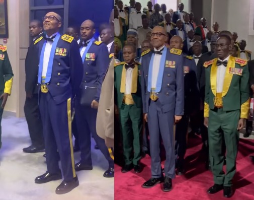 President Buhari steps out in ceremonial Air Force attire (video)