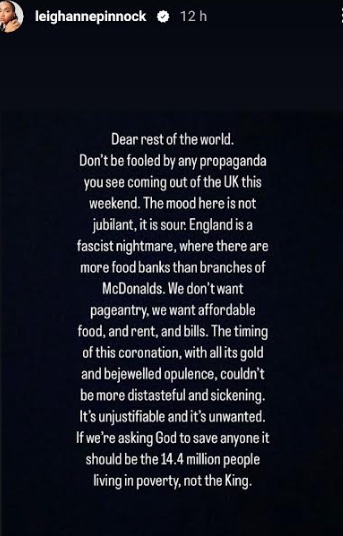 Singer Leigh-Anne Pinnock slams King?s coronation and calls England a ?fascist nightmare? in savage message