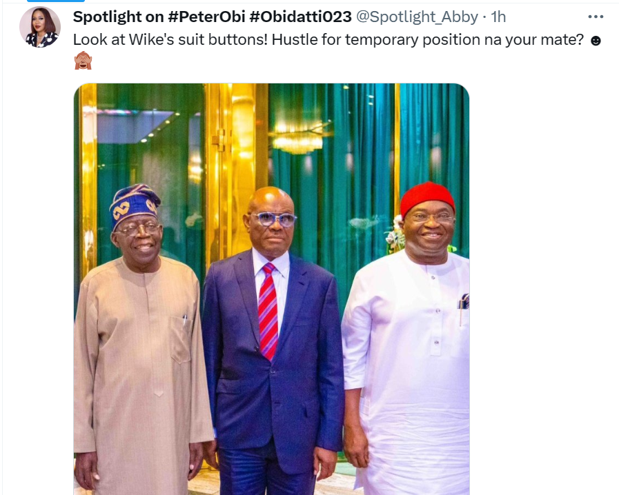 Wike trends after suffering a wardrobe malfunction during a visit to Aso Rock