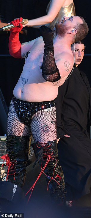 Singer Sam Smith performs in fishnet tights and sk!mpy pants at the Mad Cool festival in Madrid (photos)