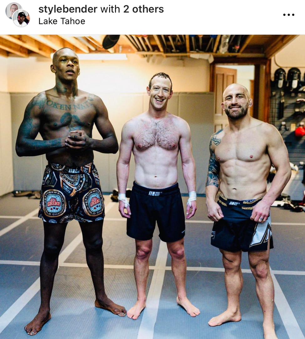 Mark Zuckerberg trains with UFC champions Israel Adesanya & Alexander Volkanovski ahead of possible fight with Elon Musk (photos)