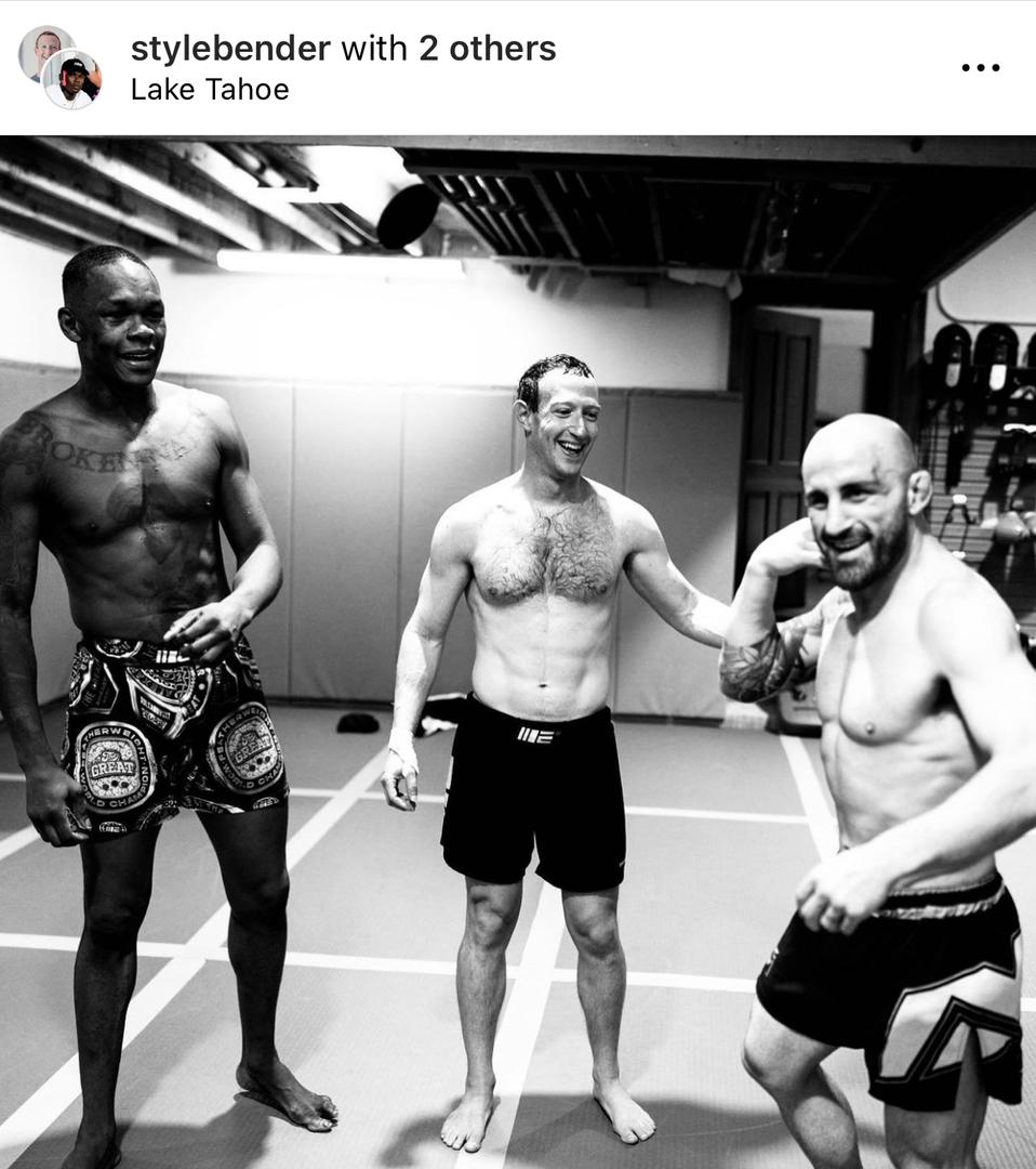 Mark Zuckerberg trains with UFC champions Israel Adesanya & Alexander Volkanovski ahead of possible fight with Elon Musk (photos)