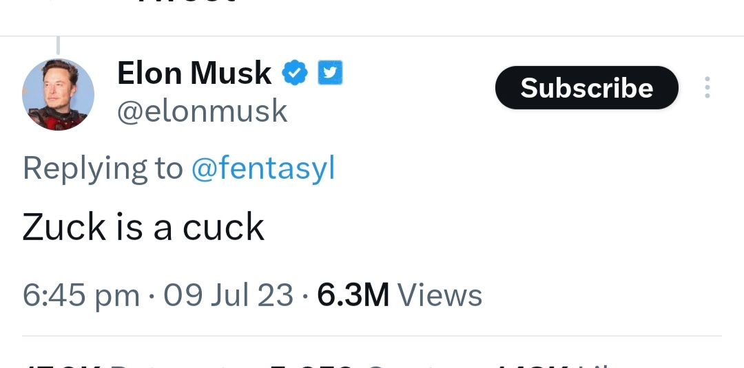 "Zuck is a C*uck" - Elon Musk shades Mark Zuckerberg days after the Meta CEO launched Twitter rival, Threads