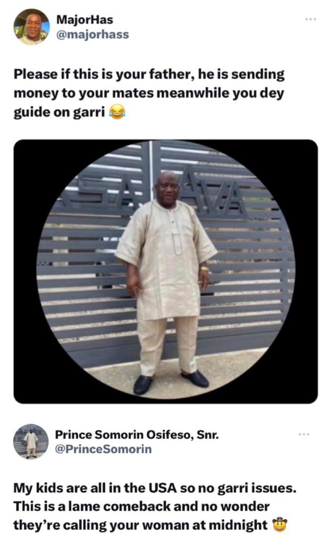 Nigerian dad hailed for his clapback to a Twitter user who claimed he was sending money to people while his children don?t have enough to feed